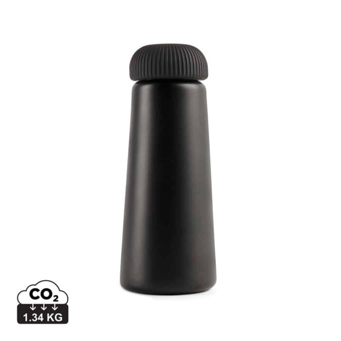 Bouteilles thermos durables couleur noir en Acier inoxydable recyclé