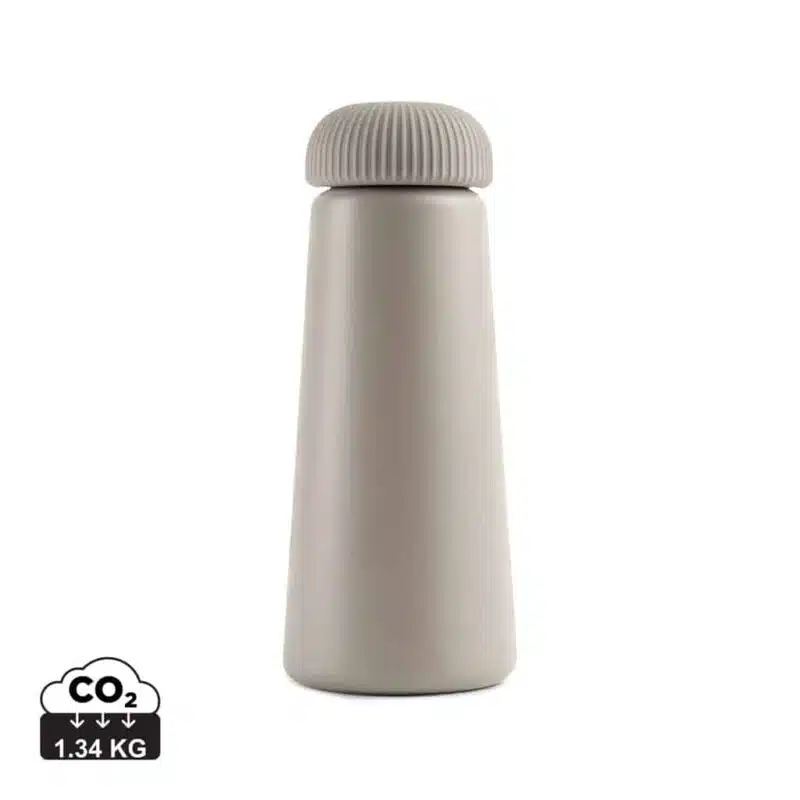 Bouteilles thermos durables couleur gris en Acier inoxydable recyclé