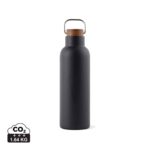 Bouteilles thermos durables couleur noir en Acier inoxydable recyclé