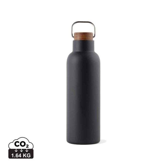 Bouteilles thermos durables couleur noir en Acier inoxydable recyclé