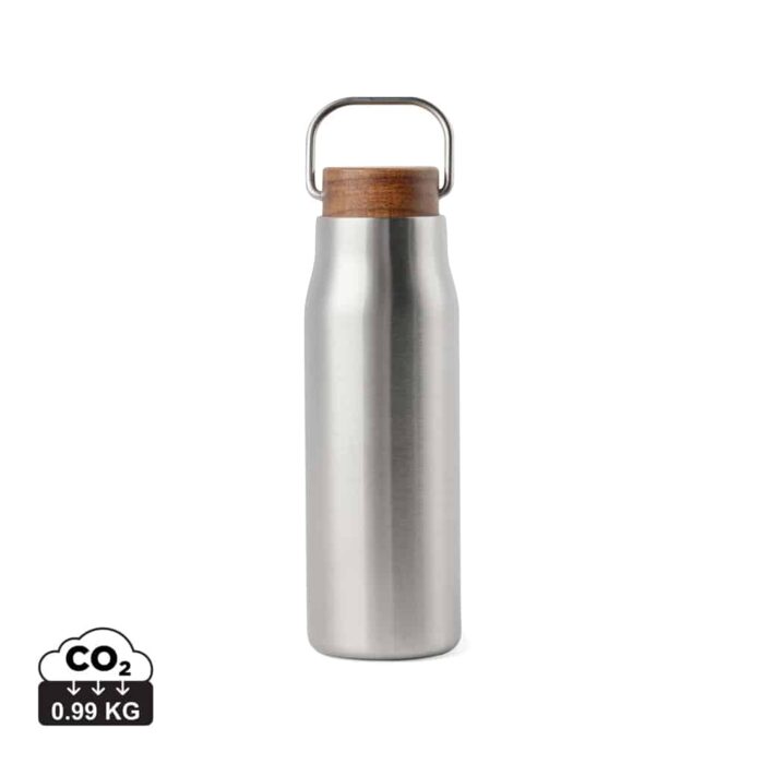 Bouteilles thermos durables couleur acier en Acier inoxydable recyclé