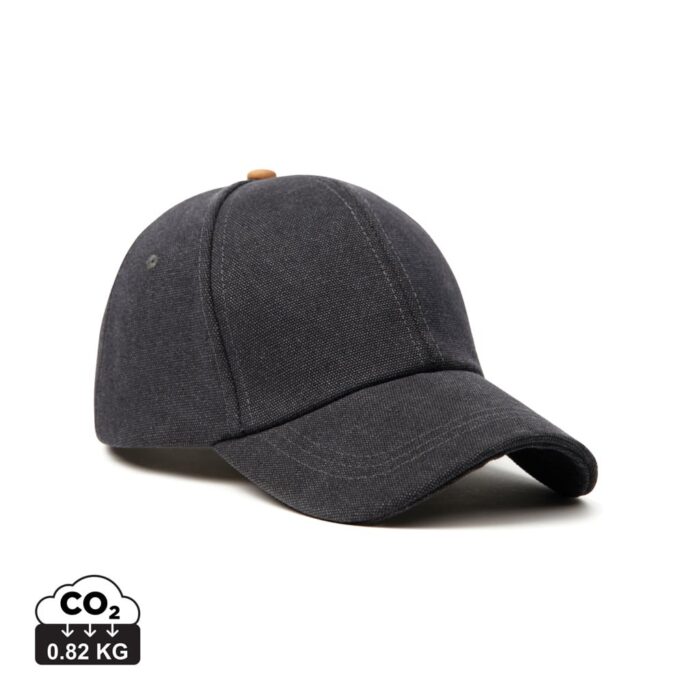 Casquettes 6 panneaux durables couleur noir en Coton recyclé