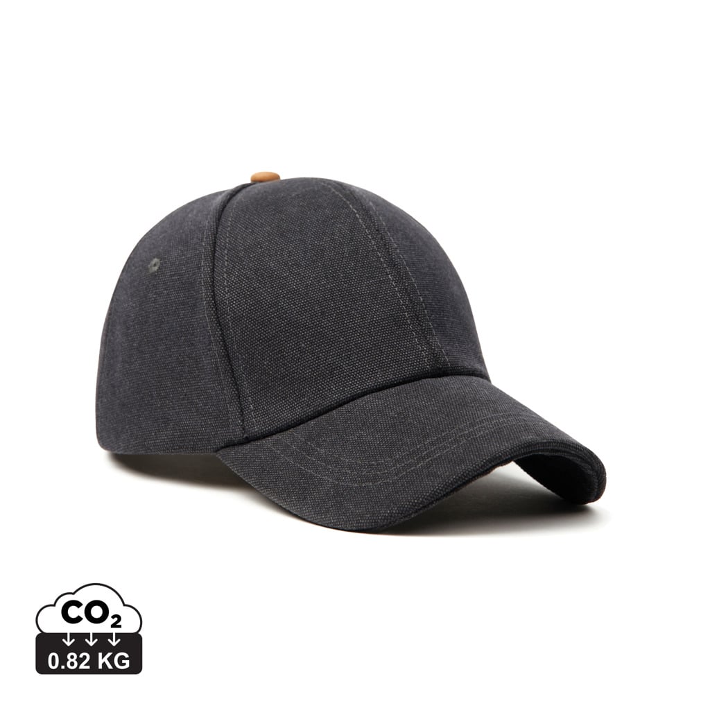casquettes_6_panneaux_durables_vinga_coton_recyclé Casquettes 6 panneaux durables couleur noir en Coton recyclé