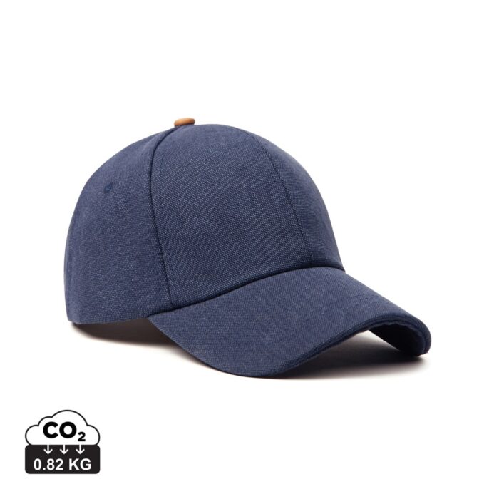 Casquettes 6 panneaux durables couleur bleu marine en Coton recyclé