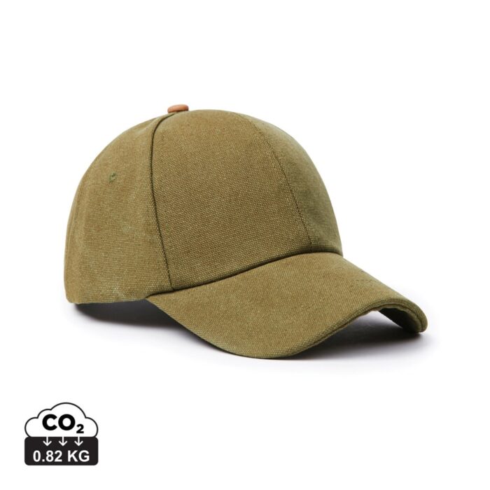 Casquettes 6 panneaux durables couleur vert en Coton recyclé