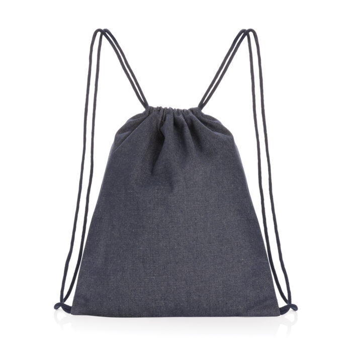 Sac à dos à cordon en denim recyclé Impact AWARE™ – Image 2