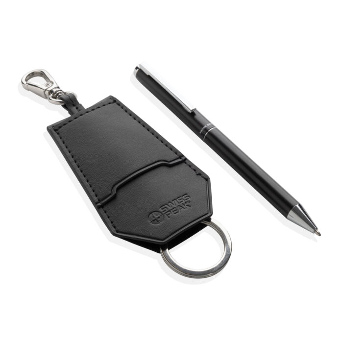 Set porte-clés et stylo en PU recyclé RCS Swiss Peak Tula – Image 2