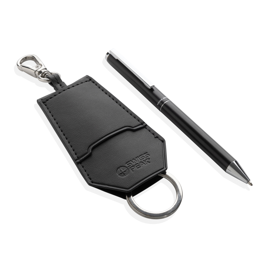 P820.9701__B_1__301021f942d84a7fa77d2968d23ae258 Set porte-clés et stylo en PU recyclé RCS Swiss Peak Tula – Image 2