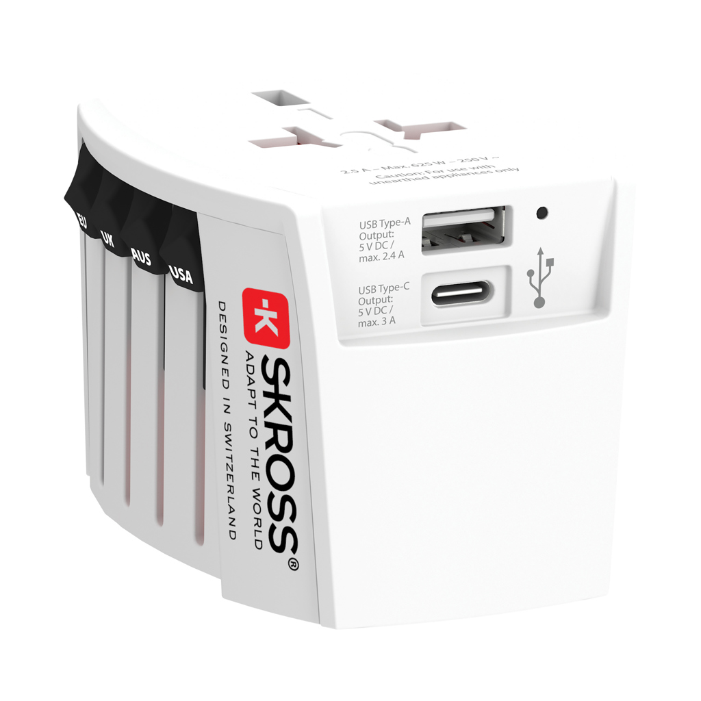 RB1.302962__B_1__0396bcd5cb5943009b784c3651699924 SKROSS Adaptateur de voyage universel MUV 2-Pôles avec USB – Image 2