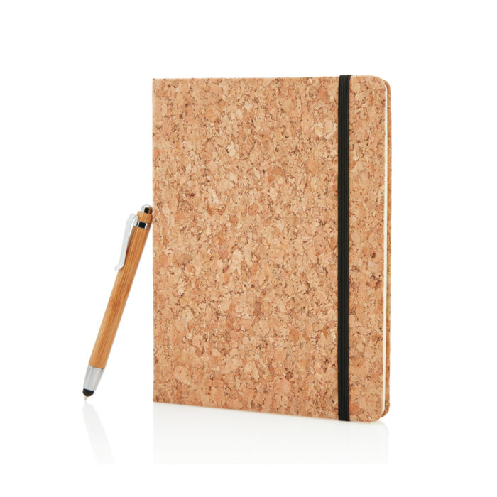 Carnet de notes en liège avec stylo en bambou A5 – Image 2
