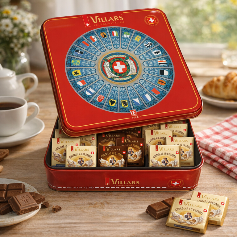 Old-fashioned Villars chocolate box Swiss Made