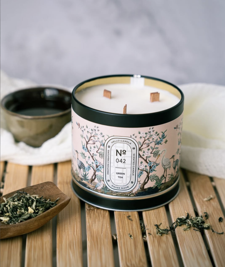 Green Tea scented candle HELLO CANDLE