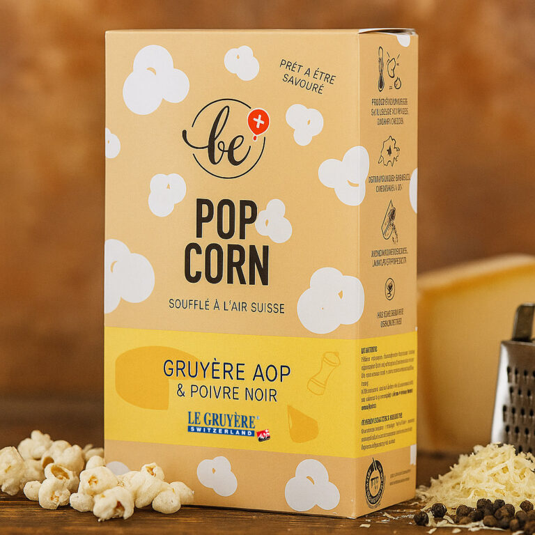 Large Gruyère AOP  Black Pepper popcorn bag BE POPCORN