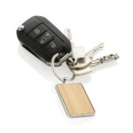 Porte-clés rectangle en alliage de zinc RCS et bambou – Image 3