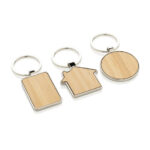 Porte-clés rectangle en alliage de zinc RCS et bambou – Image 7