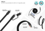 Câble magnétique 60W 2 en 1 Arc en PET RCS – Image 6
