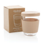 Verre 360ml avec couvercle et manchon en silicone Ukiyo – Image 3