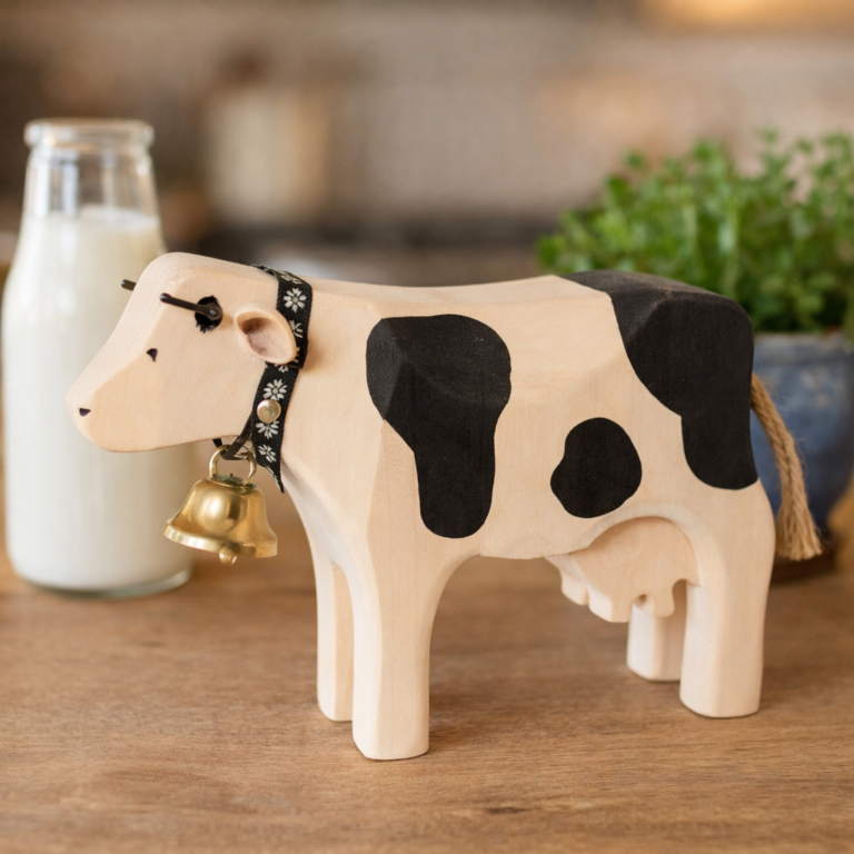 Trauffer Vache noir avec cloche Swiss Made
